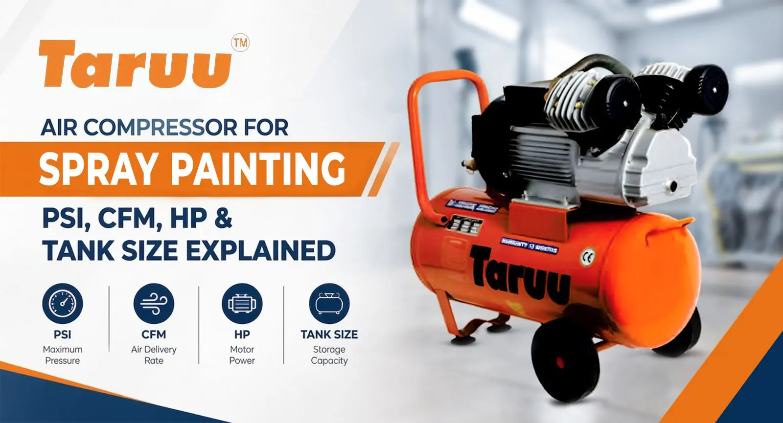 Air Compressor for Spray Painting: PSI, CFM, HP & Tank Size Explained